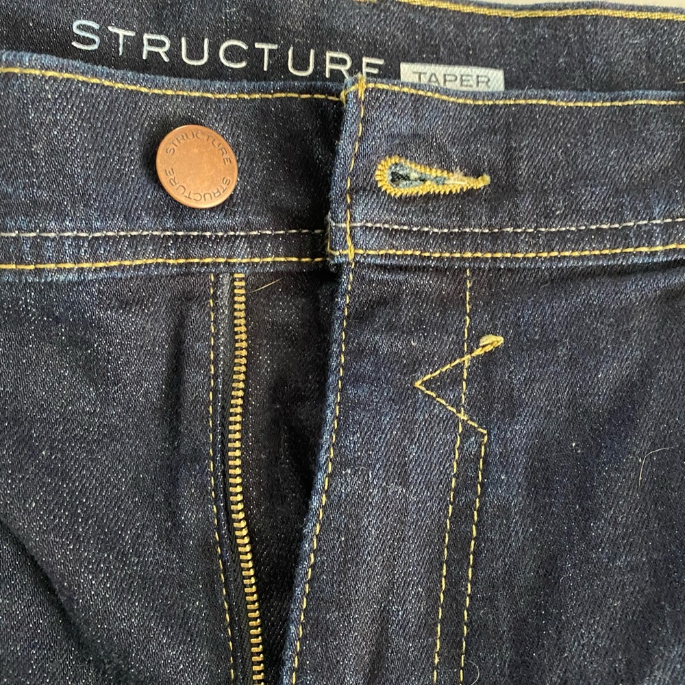 Structure Men's Tapered Jeans - Dark Blue